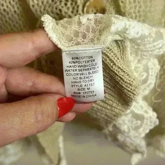 Umgee Longline Knit and Lace Cardigan - Picture 5 of 6